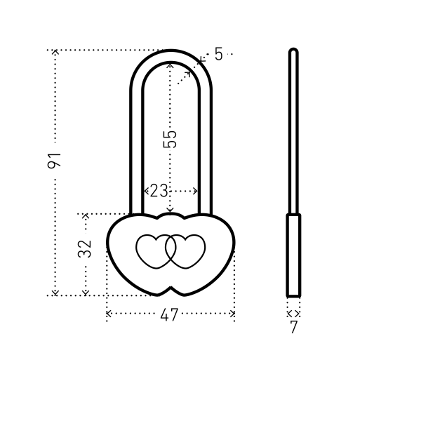 АЛЛЮР сувенирный "СЕРДЕЧКО" латунь БЛИСТЕР 2 декор. ключа Замок навесной (216,144,24)