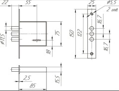 Балашиха ЗВ8 852.0.0 3 кл. трехриг. б/о Замок врезной б/руч (20)