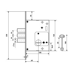 БУЛАТ ЗВ8-8.60.00.3(16).08 хром сувальд б/о б/наклад 5кл. Замок врезной для метал. дверей (20)