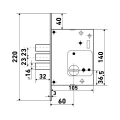 БУЛАТ ЗВ8-8.60.00.3(16).08 хром сувальд б/о б/наклад 5кл. Замок врезной для метал. дверей (20)
