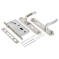 БУЛАТ ЗВ 4-4B.60.80.01.08-R АЛЬФА мат. никель без ц/м (ЗВ4-0526R) Замок врезной с/руч (10)