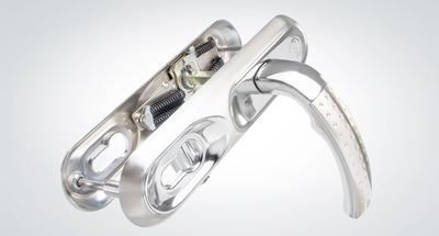 Крит Р85-9090У-Хп/Хш 8*8мм арт.03118 хром/мат.хром, для замка А8 Комплект ручек на планке (20)