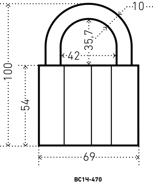 АЛЛЮР ВС1Ч-470 d10мм 5кл. Замок навесной (36,6!!!)