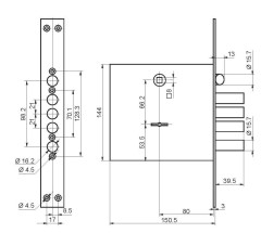 Рязань ЗВ 9-8МК4/15 ЛП8 универсал. "BORDER" б/о 77740 Замок врезной тяж (6)