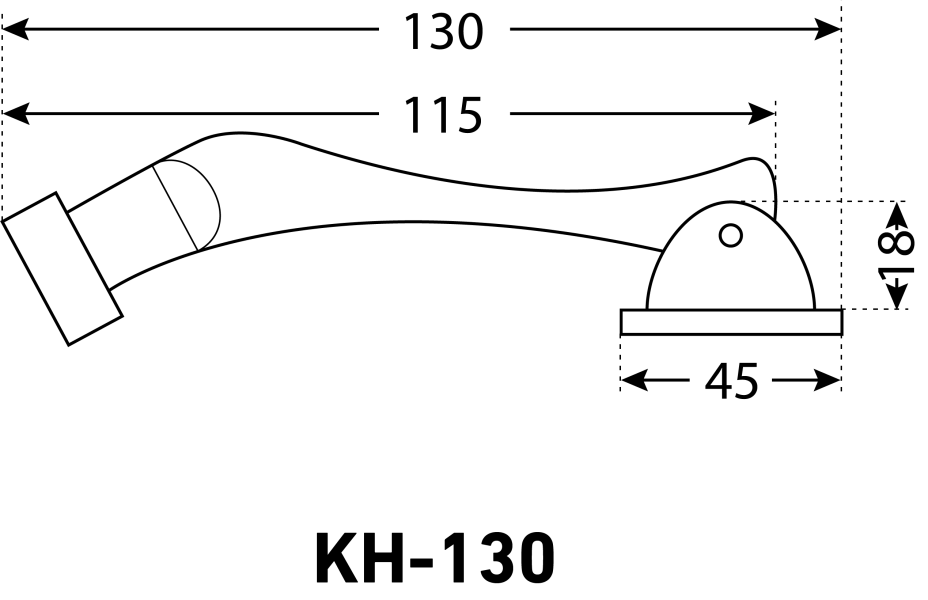 Фиксатор дверной АЛЛЮР КН-130 SN мат.никель "козья ножка" БЛИСТЕР (120,30)