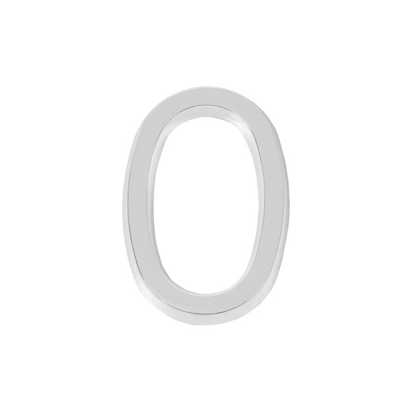 Цифра "0" самоклеящаяся ABS (50х37) (FUARO)  CP хром