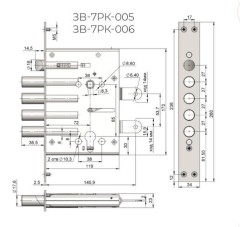 Крит ЗВ-7РК-005-Хп б/о, без ЦМ, м/о 85мм арт.00014 Замок врезной тяж.(10,8)