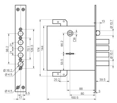 Рязань ЗВ 9-8МК4Т/15 ЛП8 универсал. "BORDER" б/о с/т 77741 Замок врезной тяж (6)