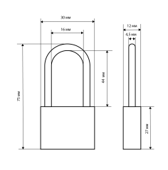 СТАНДАРТ HG-330L дл.дужка d4,5мм ЕВРОПАКЕТ Замок навесной (200,25)