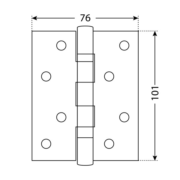 АЛЛЮР 2043 (101х76) 2BB-FHP SN БЛИСТЕР 2 подш.мат.никель Петля дверная 2 шт (50,25)