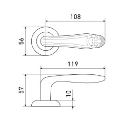 АЛЛЮР АРТ &quot;КАЯНА&quot; AB (К3400) ст.бронза Комплект ручек (20)