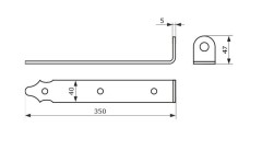 Домарт Проушина воротная 350*45*40 черн. d 16мм (10)