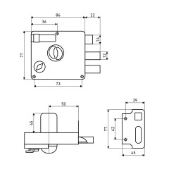 АЛЛЮР LT 556 BN-R Замок накладной (20)