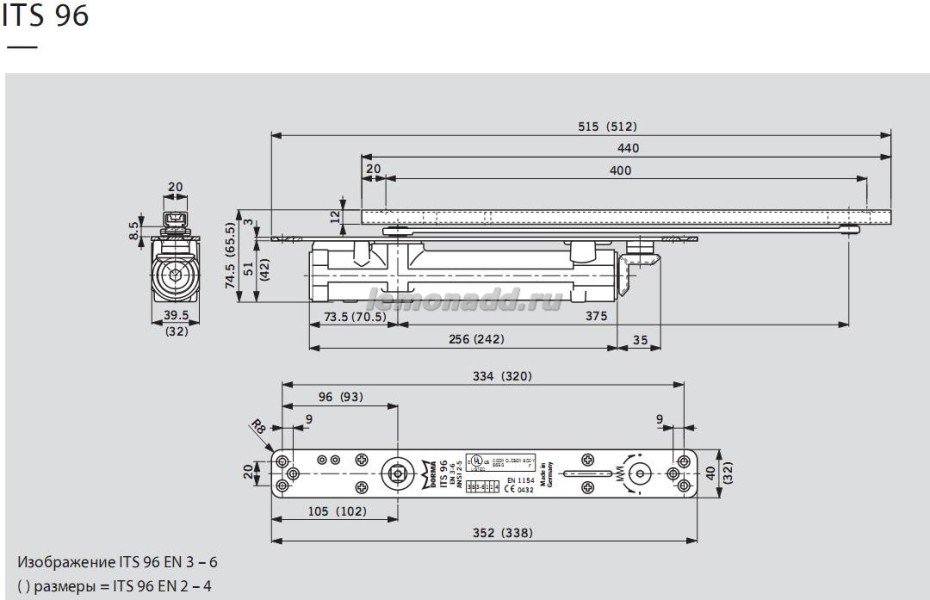 DORMA ITS 96 EN 2-4 размеры
