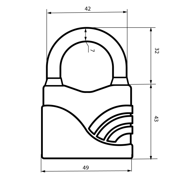 АВАНГАРД ВС2Л-50 БЛЮЗ d8мм Замок навесной (48,6)