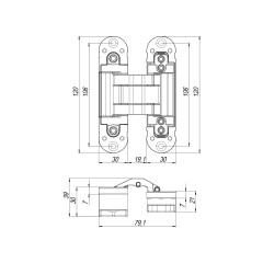 Петля скрытой установки U3D3300.TG SC мат. хром