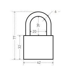 АЛЛЮР ВС1Ч- 364ПД КРАСНЫЙ 5 кл. d6мм дл.дужка Замок навесной (72,12)