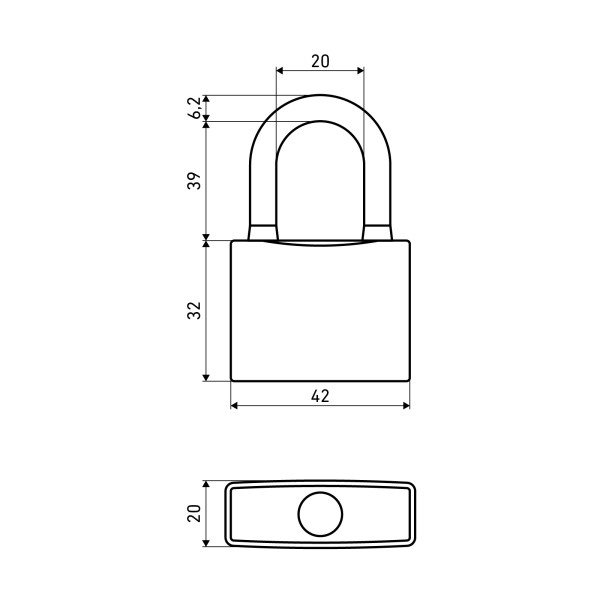 АЛЛЮР ВС1Ч- 364ПД КРАСНЫЙ 5 кл. d6мм дл.дужка Замок навесной (72,12)