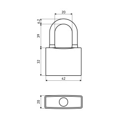 АЛЛЮР ВС1Ч- 364ПД КРАСНЫЙ 5 кл. d6мм дл.дужка Замок навесной (72,12)