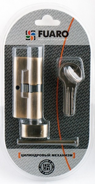 Цилиндровый механизм с вертушкой R602/80 mm-BL (30+10+40) PB латунь 5 кл. БЛИСТЕР
