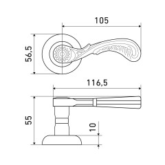 АЛЛЮР АРТ &quot;ХЕМА&quot; AB (К3500) ст.бронза Комплект ручек (20)