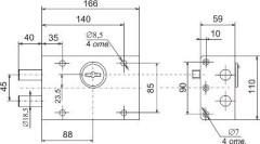 Сенат ЗНС 4-2 5кл  двухсторонний 109 Замок накладной тяж (6)