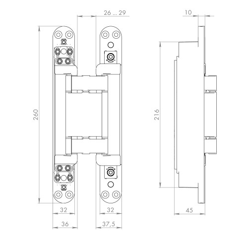 Петля скрытой установки U3D2200.VPG SC мат. хром TECH