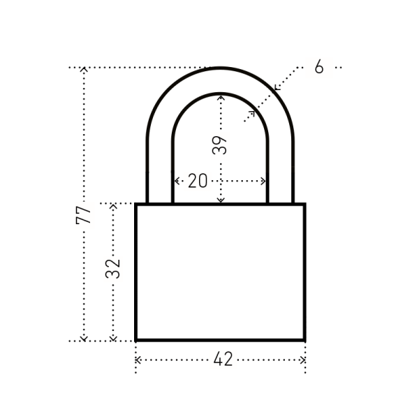АЛЛЮР ВС1Ч- 364ПД ЗЕЛЁНЫЙ 5 кл. d6мм дл.дужка Замок навесной (72,12)