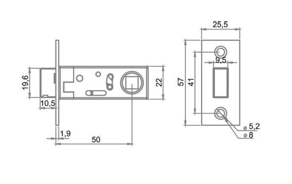 RENZ  Magn 5-50 White белый Защелка магнитная (80,20)