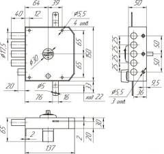 Балашиха ЗН4 032.0.0 (ЗН 4 032.0.1.) 3кл. правый ЗД Замок накладной тяж (6)