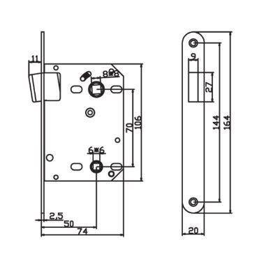 RENZ Magn 2070 White белый Защелка магнитная (50)