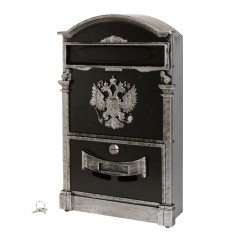 Ящик почтовый АЛЛЮР №4011В &quot;Герб&quot; старое серебро (5)
