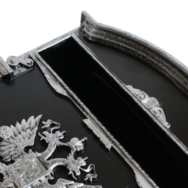 Ящик почтовый АЛЛЮР №4011В "Герб" старое серебро (5)