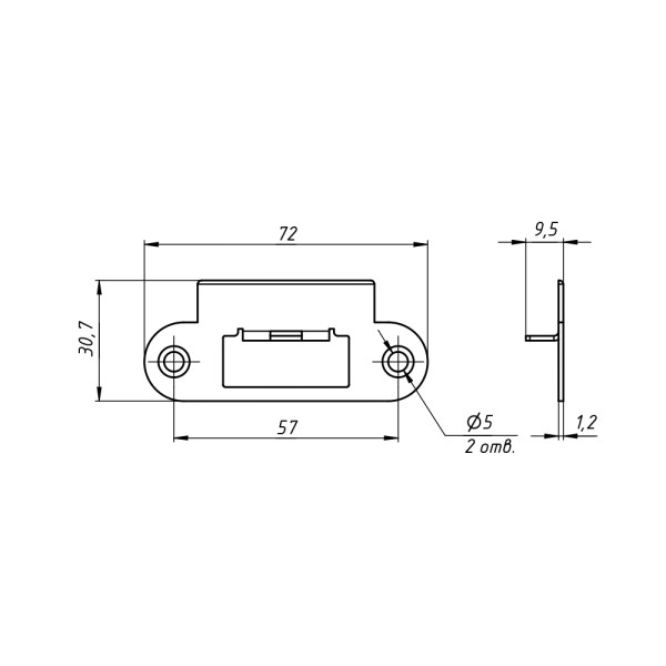 Ответная планка STRP-М29.02.03 штамп (коробка 60 шт)