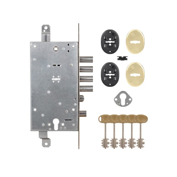 Замок врезной двухсистемный 54.787, (без накладок) ключ 60 мм