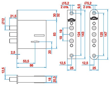 Замок врезной сувальдный Кремень 1.04.06.К, 5 кл. /28964/