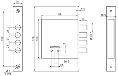 Рязань ЗВ 8-8М/13 81300 ключ 70мм Замок врезной б/руч (12)