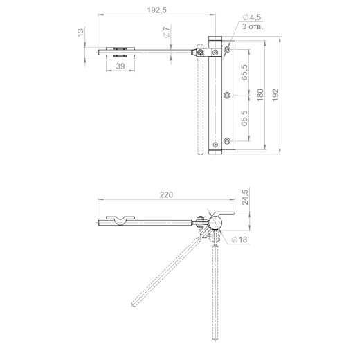 Доводчик дверной пружинный SDC1040 BR 40 кг (коричневый)