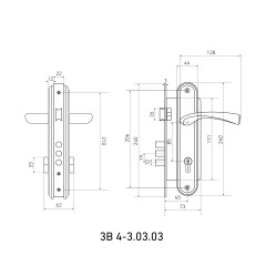 БУЛАТ ЗВ4-3.03.03 НОМОС графит  5 перф.кл. Замок врезной с/руч (12)