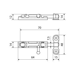 Кунгур ЗТ1 Ц.Д. полимер [ЗДН] L= 60мм Шпингалет Упакованный (150)