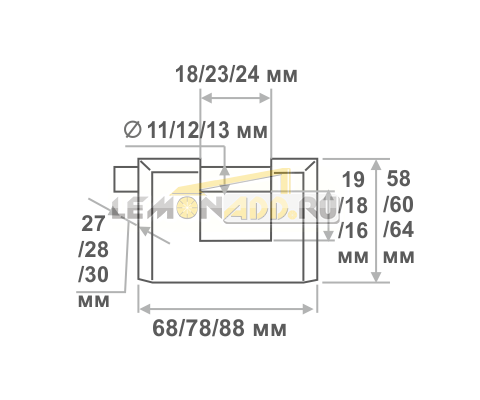 Замок навесной ЗН-406 (3 КЛ)