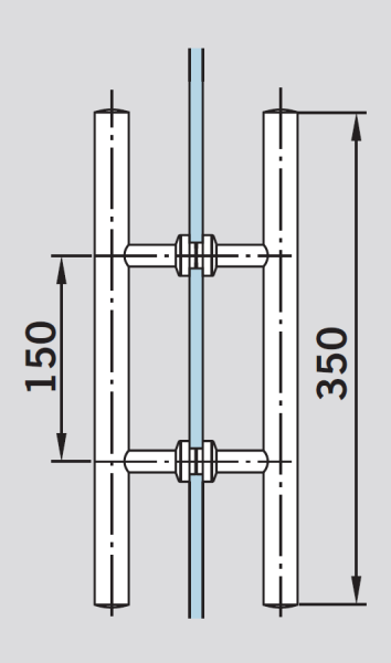 DORMA UNIVERSAL LIGHT Ручка-скоба двухсторонняя 350 мм