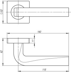 Ручка раздельная KEA SQ001-21ABL-18 темная медь