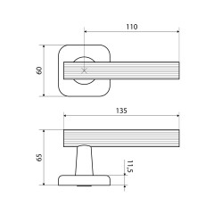 БУЛАТ РФ 04.02 ФОРТЕ  матовый черный Комплект ручек для металлических дверей (20)