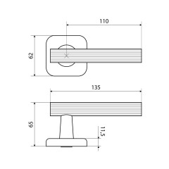 БУЛАТ РФ 04.02 ФОРТЕ  матовый черный Комплект ручек для металлических дверей (20)