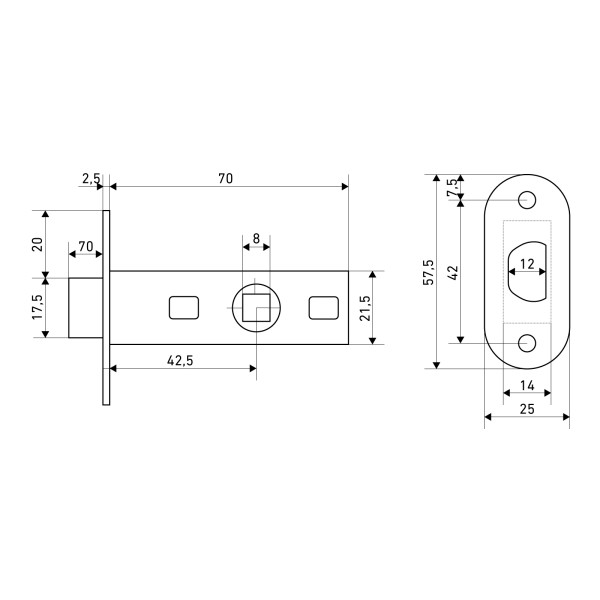 АЛЛЮР АРТ L45-8-R SN мат.никель B2B пакет планка 25мм Защёлка (100)