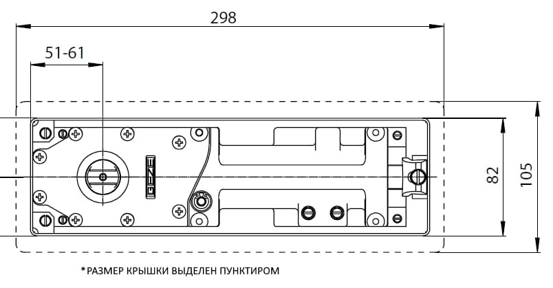 Верхняя декоративная крышка GEZE для напольных доводчиков TS 500 NV / TS 500 N EN3