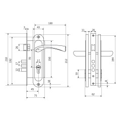 БУЛАТ ЗВ4-3.70.03.05 НОМОС золото 5 перф.кл. Замок врезной с/руч (12)