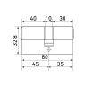 Стандарт MAX 80 (35х45) SN 5кл мат.никель перф.ключ/ключ Цилиндровый механизм (80,10)