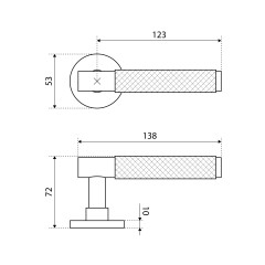 БУЛАТ РФ 01.02НС AISI 304 INOX нержавеющая сталь Комплект ручек с круглой накладкой под МЦ (24)